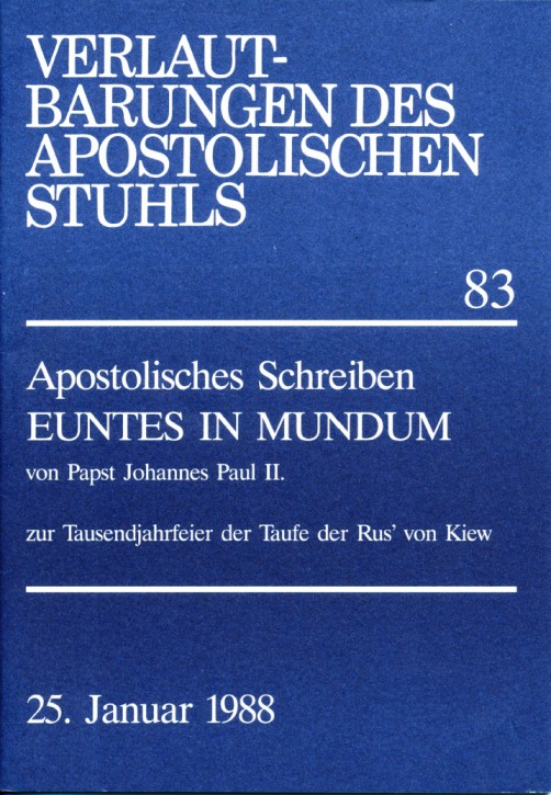 Papst Johannes Paul II.: Apostolisches Schreiben EUNTES IN MUNDUM