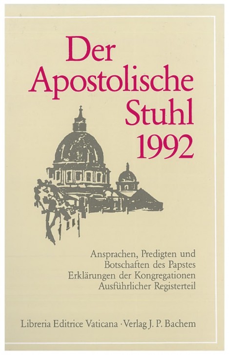 Der Apostolische Stuhl 1992